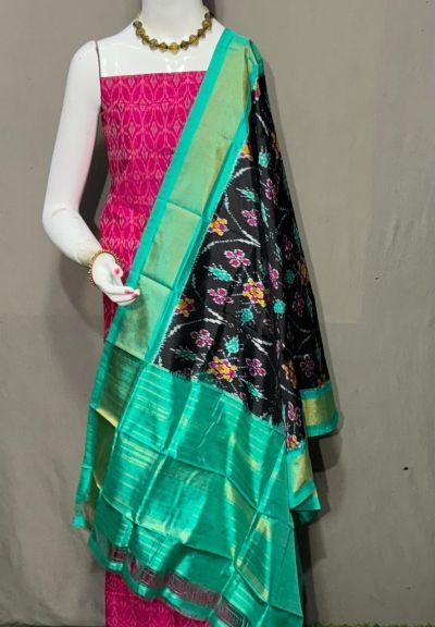 PSRGSDST5Y06FFCD21- Ikat Silk dupatta with Ikat sico top