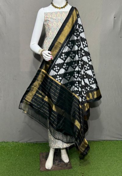 PSRGSDST5Y12FFCD40- Ikat Silk dupatta with Ikat sico top
