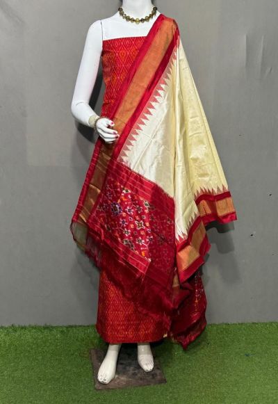 PSRGSDST5A06FFCD13- Ikat Silk dupatta with Ikat sico top
