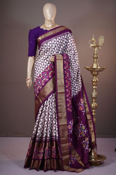 PSHLIDSS5A05NDCC13- Ikat silk saree