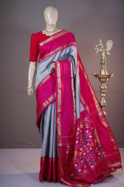 PSHLIDSS5A07TTDC02- Ikat silk saree
