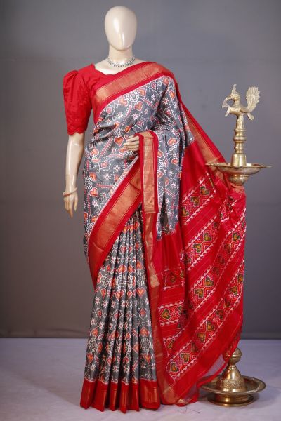 PSHLIDSS5A09NCCD13- Ikat silk saree