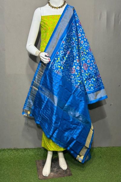 PSRGSDST5A06FFCD03- Ikat Silk dupatta with Ikat sico top