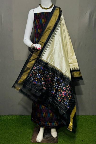 PSRGSDST5Y12FFCD50- Ikat Silk dupatta with Ikat sico top