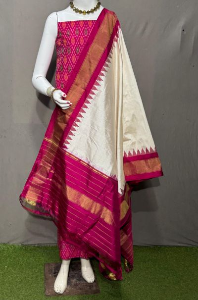 PSRGSDST5Y06FFCD27- Ikat Silk dupatta with Ikat sico top