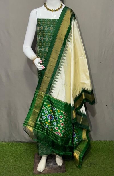 PSRGSDST5A06FFCD22- Ikat Silk dupatta with Ikat sico top