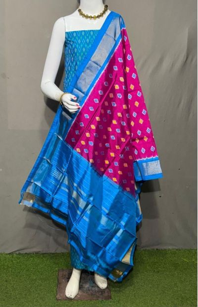 PSRGSDST5Y06FFCD25- Ikat Silk dupatta with Ikat sico top