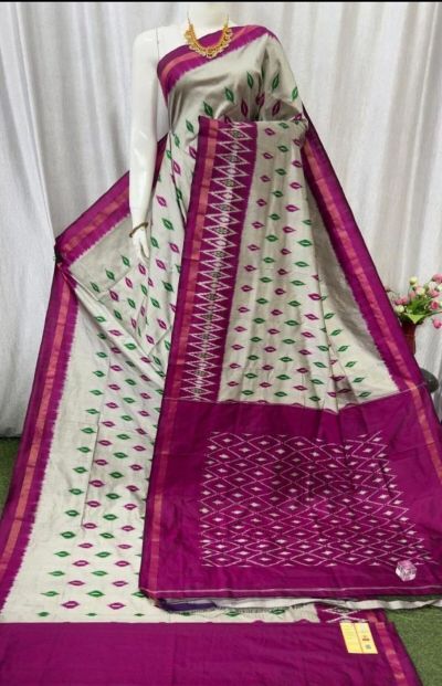 PASKILWS5Y10XEDC08- light weight Ikat silk saree