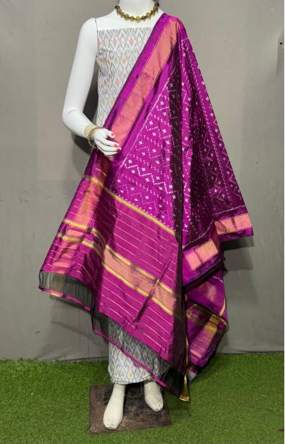 PSRGSDST5Y06FFCD34- Ikat Silk dupatta with Ikat sico top
