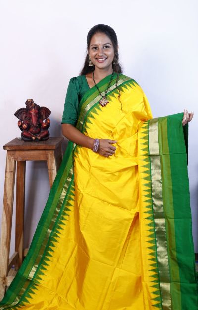 PRKSILWS5A05BSDC28- light weight Ikat silk saree
