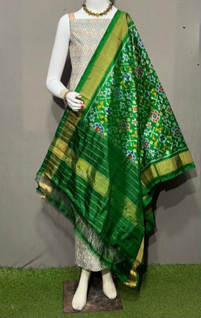 PSRGSDST5Y06FFCD06- Ikat Silk dupatta with Ikat sico top