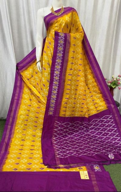 PASKILWS5Y10XEDC53- light weight Ikat silk saree