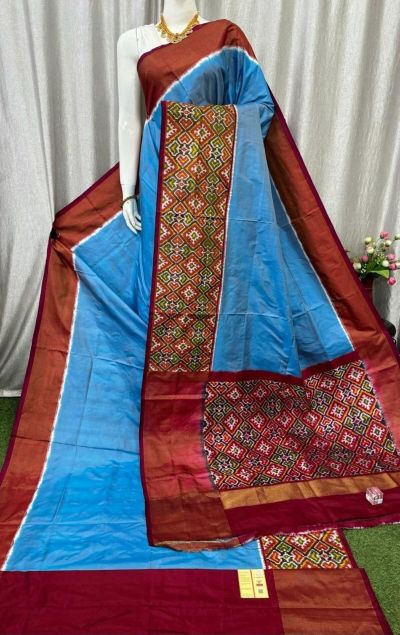 PASKIDSS5A09NIDD01- Ikat silk saree
