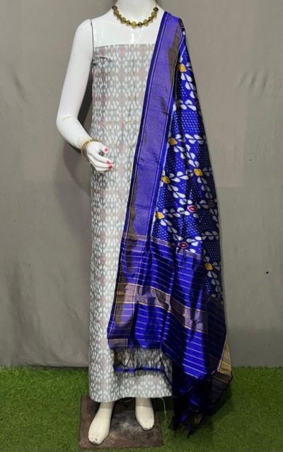 PSRGSDST5A06FFCD30- Ikat Silk dupatta with Ikat sico top
