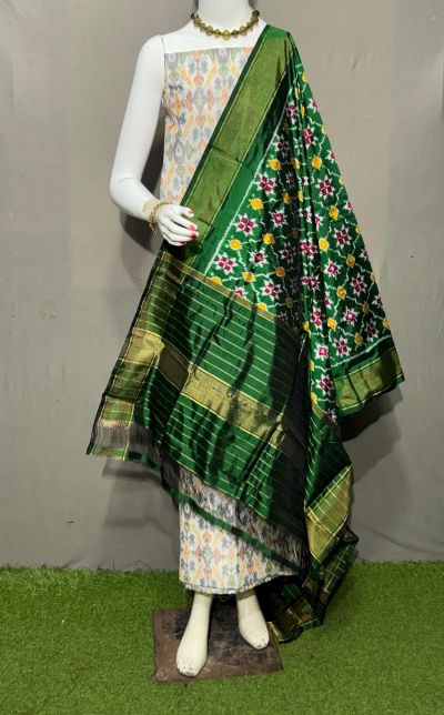 PSRGSDST5Y06FFCD40- Ikat Silk dupatta with Ikat sico top