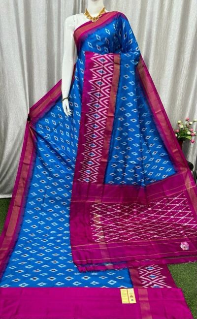 PASKILWS5Y10XEDC47- light weight Ikat silk saree