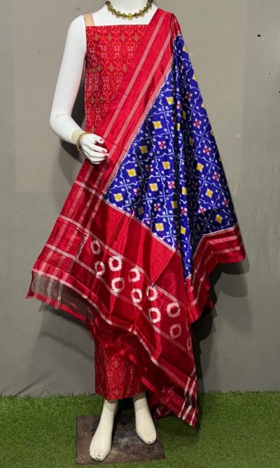 PSRGSDST5Y06FFCD19- Ikat Silk dupatta with Ikat sico top
