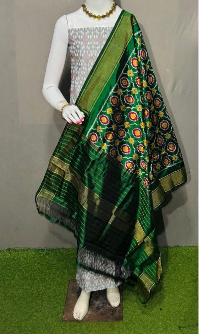 PSRGSDST5Y12FFCD22- Ikat Silk dupatta with Ikat sico top