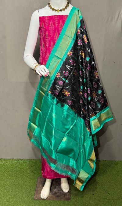 PSRGSDST5Y06FFCD20- Ikat Silk dupatta with Ikat sico top
