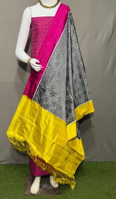 PSRGSDST5Y06FFCD16- Ikat Silk dupatta with Ikat sico top