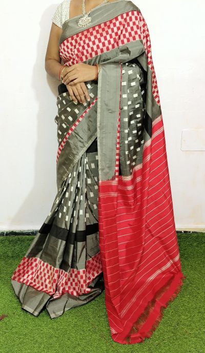 PGMRIDSS5A08BIDC17- Ikat silk saree