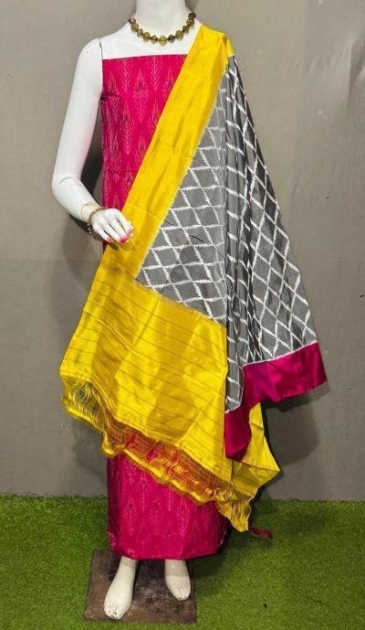 PSRGSDST5Y06FFCD18- Ikat Silk dupatta with Ikat sico top