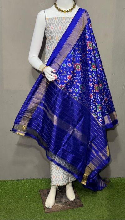 PSRGSDST5Y12FFCD59- Ikat Silk dupatta with Ikat sico top
