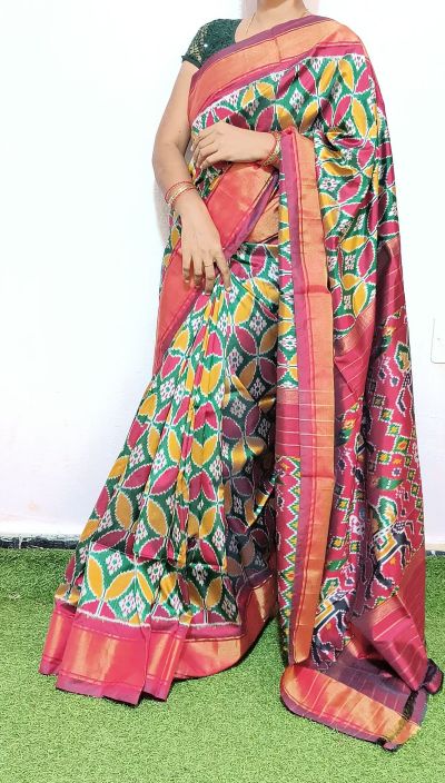 PGMRIDSS5A08BIDC03- Ikat silk saree