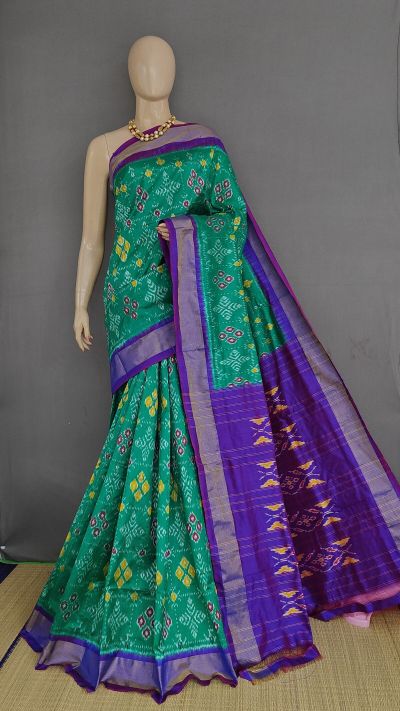 PANHIDSS5A08BSDC10- Ikat silk saree