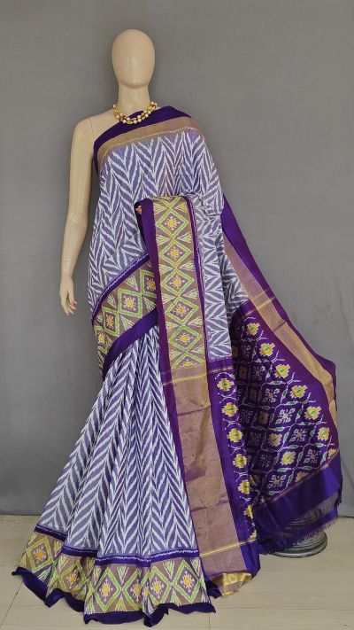 PANHIDSS5A08BSDC12- Ikat silk saree