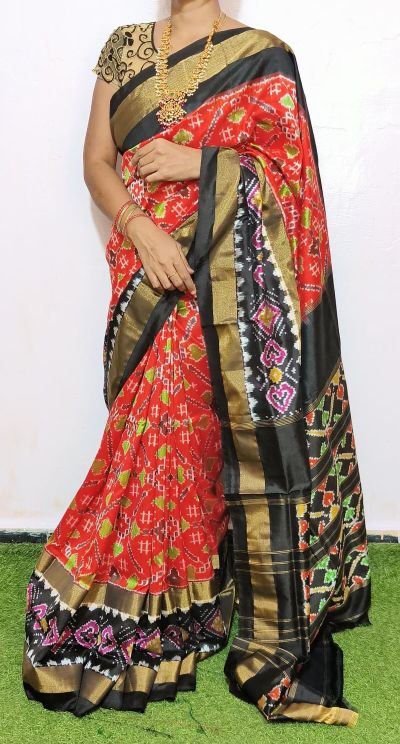 PGMRIDSS5A08BIDC09- Ikat silk saree