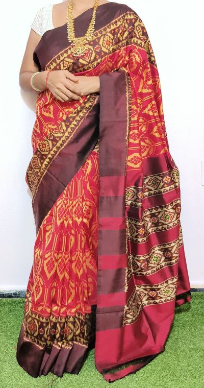 PGMRIDSS5A08BIDC08- Ikat silk saree