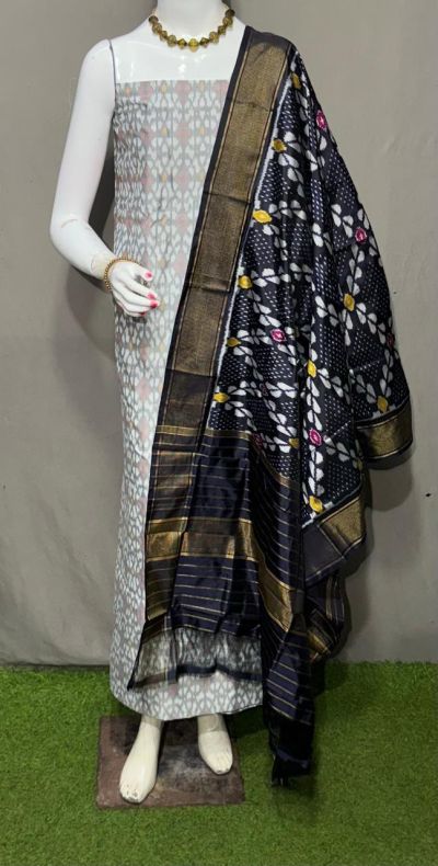 PSRGSDST5Y12FFCD57- Ikat Silk dupatta with Ikat sico top