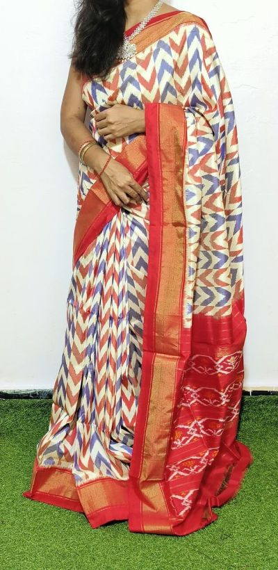 PGMRIDSS5A08BIDC12- Ikat silk saree