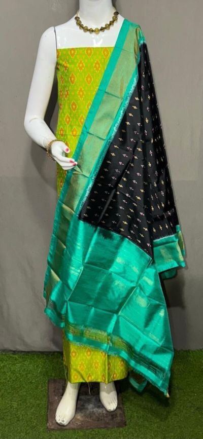 PSRGSDST5A06FFCD19- Ikat Silk dupatta with Ikat sico top