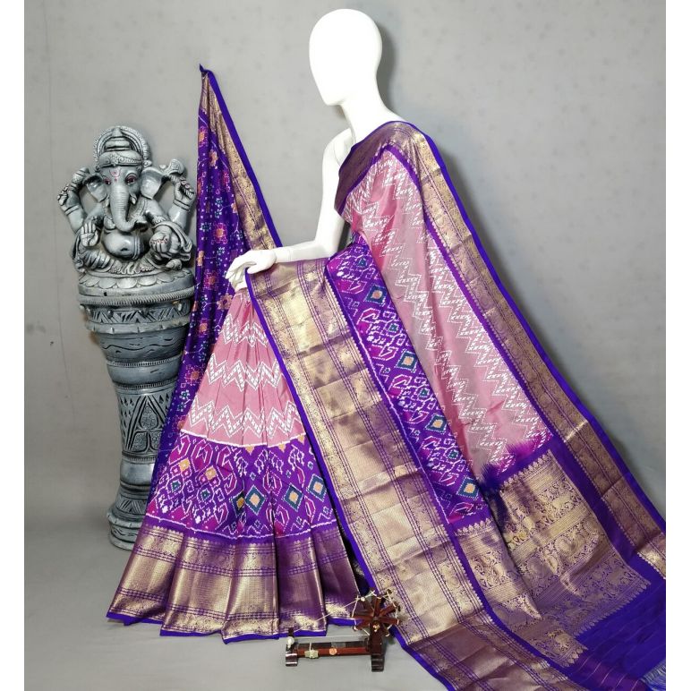 PALUKBRS5M31ENCC04- Kanchi border Ikat silk saree