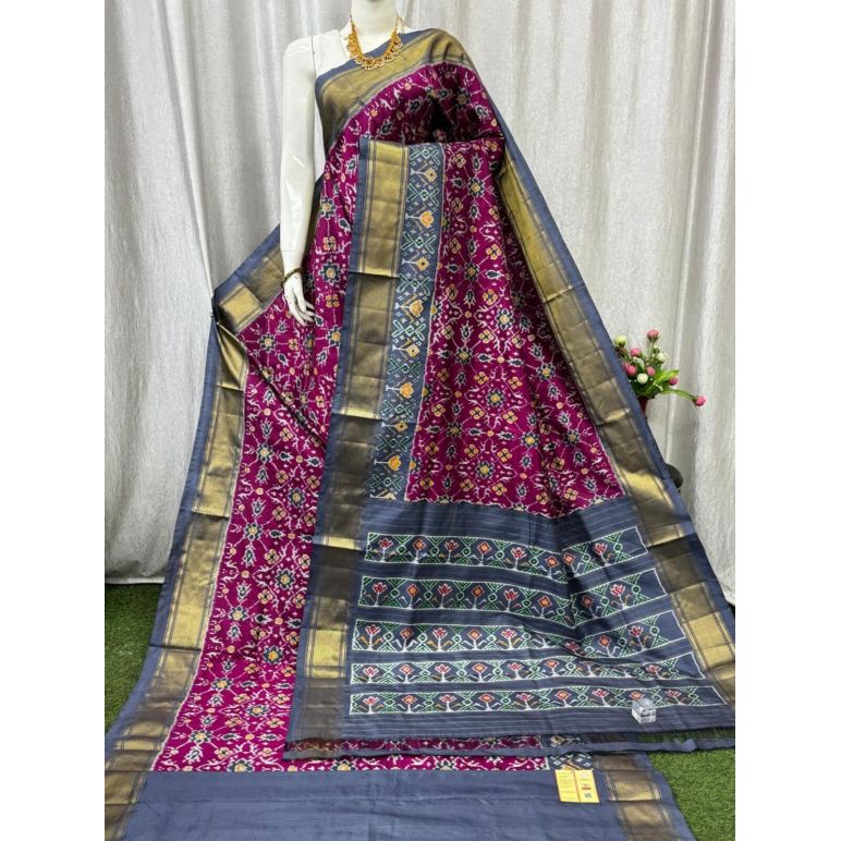 PASKIDSS5A06NCCD10- Ikat silk saree