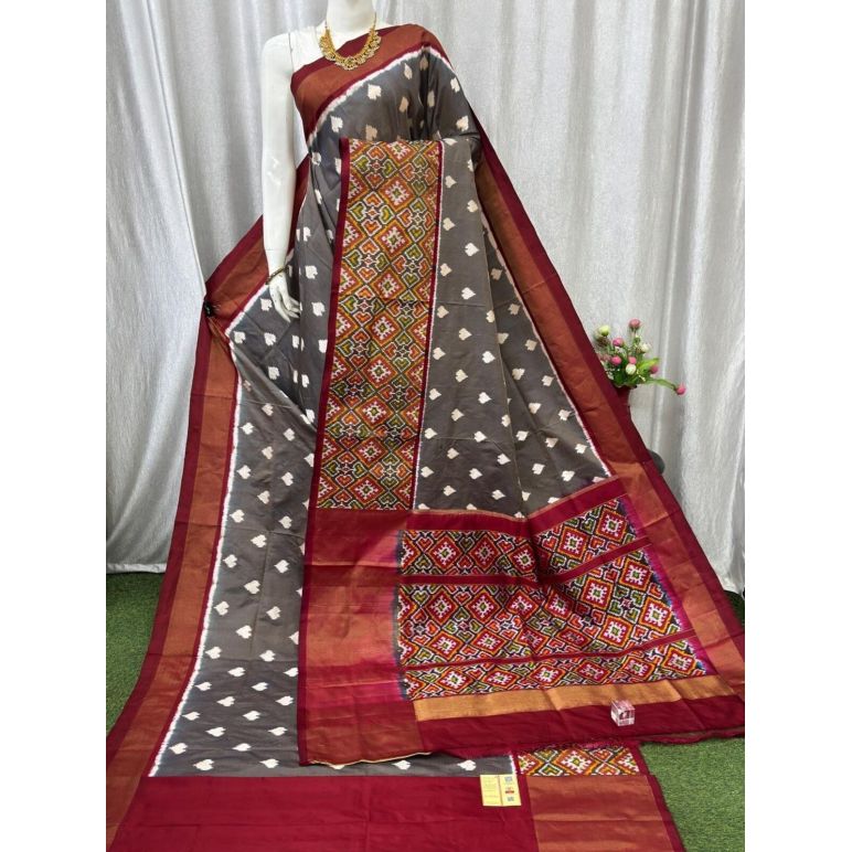 PASKIDSS5A09NIDD05- Ikat silk saree