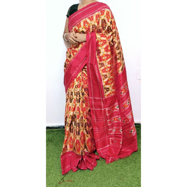 PGMRIDSS5A08BIDC04- Ikat silk saree
