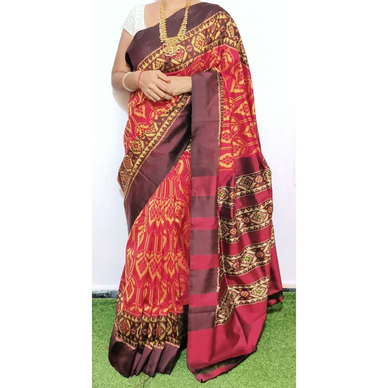 PGMRIDSS5A08BIDC08- Ikat silk saree