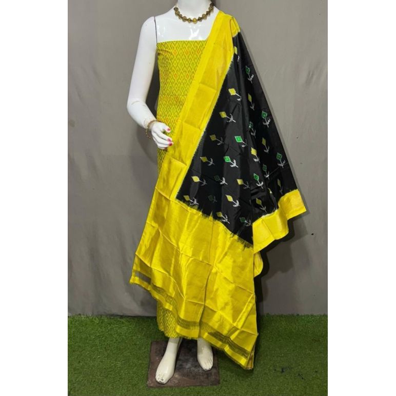 PSRGSDST5A06FFCD25- Ikat Silk dupatta with Ikat sico top