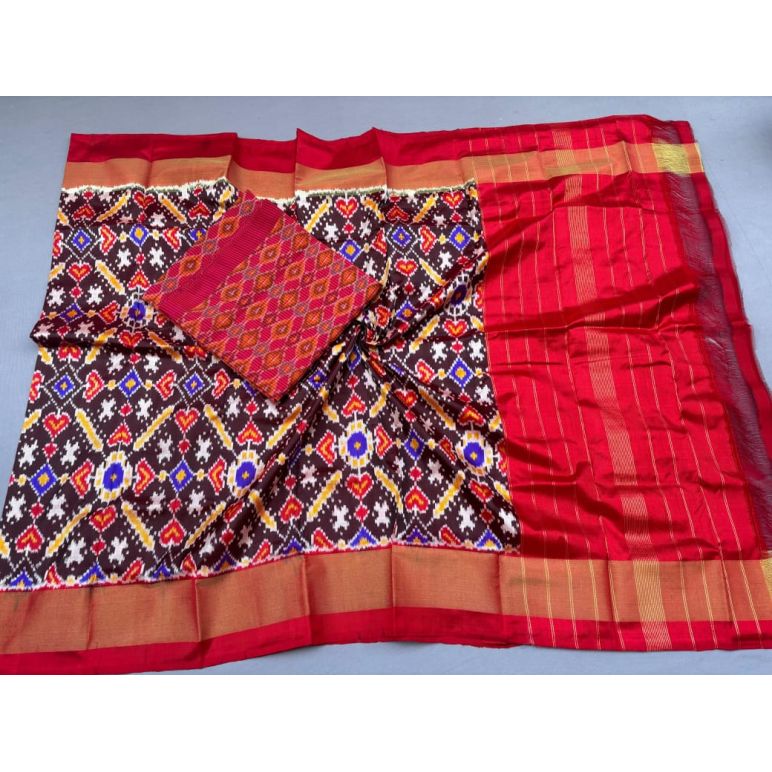 PSSISDST5A08FSDC01- Ikat Silk dupatta with Ikat sico top