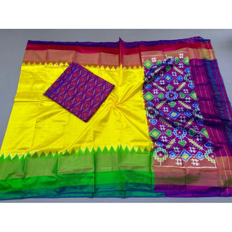 PSSISDST5A08FSDC02- Ikat Silk dupatta with Ikat sico top