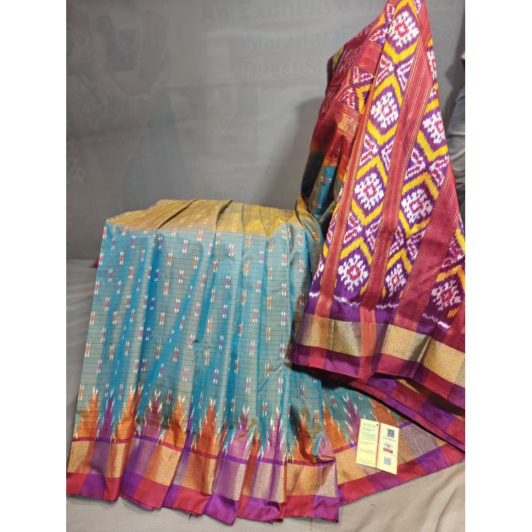 PGMRILWS5Y03XECD39- light weight Ikat silk saree