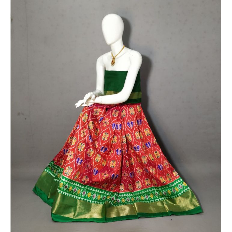 PRIHFSLG5Y04SEDD22- Free Size Ikat Silk Lehenga
