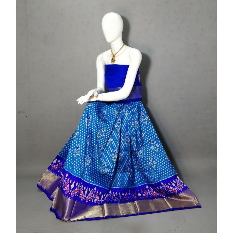 PRIHFSLG5Y04SEDD23- Free Size Ikat Silk Lehenga