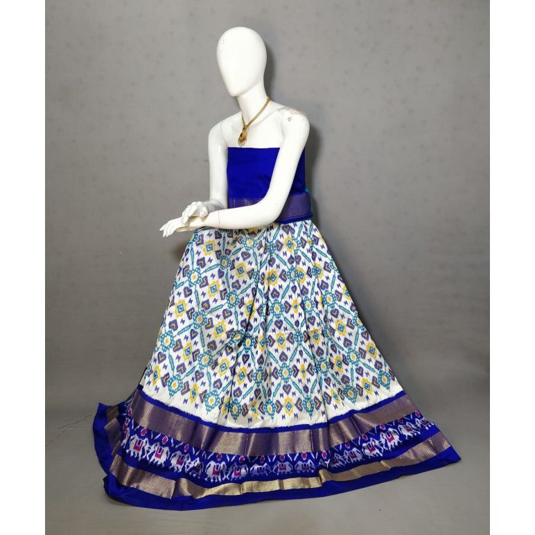 PRIHFSLG5Y04SEDD25- Free Size Ikat Silk Lehenga