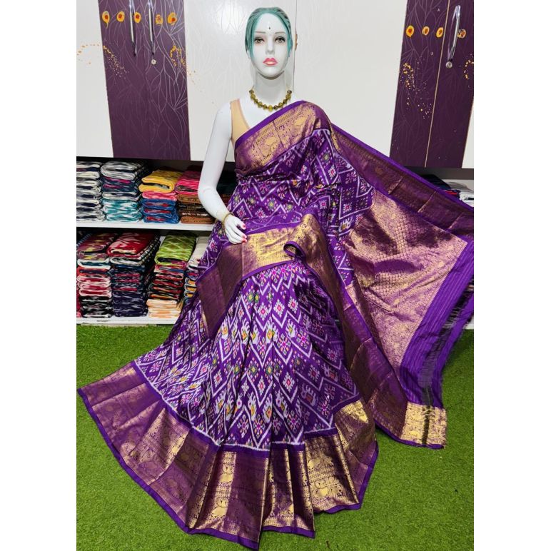 PSRGKBRS5A18FSDC14- Kanchi border Ikat silk saree