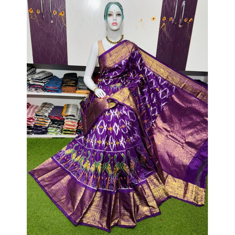 PSRGKBRS5A28FSDC11- Kanchi border Ikat silk saree