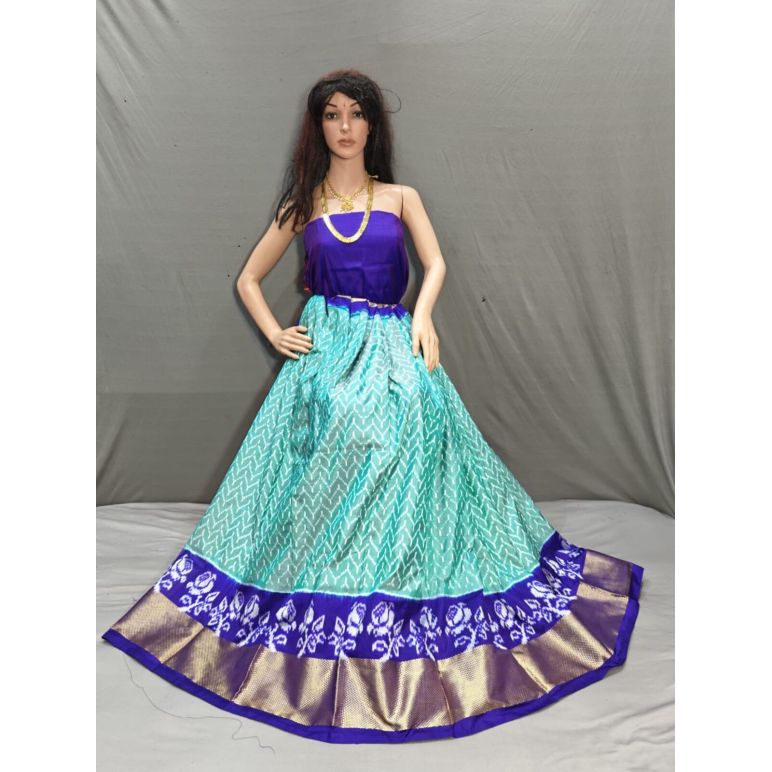PSSIFSLG5Y03SZDC22- Free Size Ikat Silk Lehenga